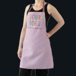 Mauve Purple Personalised Apron Custom Text & Logo<br><div class="desc">Personalise this all-over-print apron with your own company logo or picture and custom text. The text can be a name, business tagline, website address, social media handle, or other personalised text to express yourself. Available in mauve purple and other colours (all colours are customisable). Available in large, medium, and child...</div>