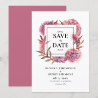 Mauve Purple Watercolor Hydrangeas Floral Frame