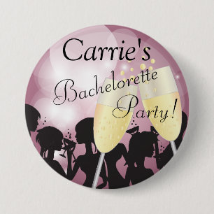 Mauve Rose Bachelorette Diva Girls Night Out 7.5 Cm Round Badge