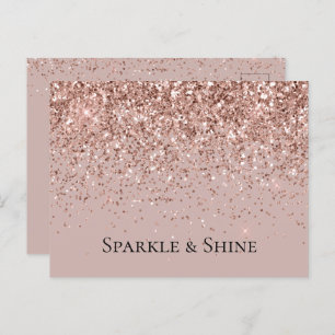 Mauve Rose Gold Glitter Sparkle Postcard