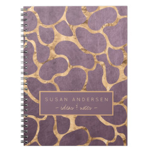 Mauve rose gold sophisticated wallpaper pattern spiral notebook