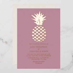 Mauve & Rose Gold Tropical Pineapple Wedding
