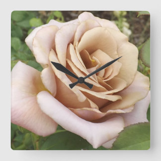 Mauve Rose Square Wall Clock