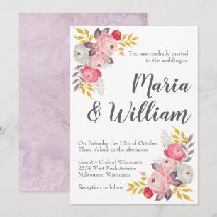 Mauve Roses Invitation