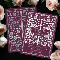 Mauve Royal Mediaeval Silver Sword Wedding