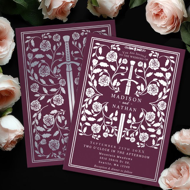 Mauve Royal Mediaeval Silver Sword Wedding (Creator Uploaded)