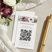 Mauve & Sage Floral QR Code Wedding