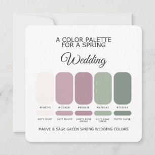 Mauve Sage Green Spring Wedding Palette 2026 Card