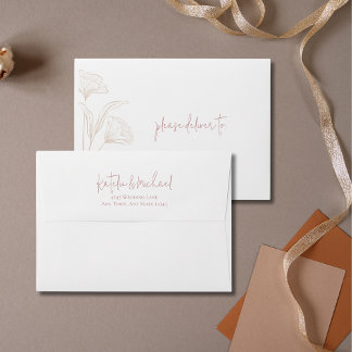 Mauve Script Wedding Invitation Envelope