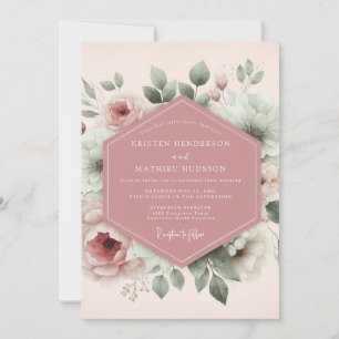 Mauve Serene Botanical Wedding Invitation