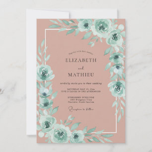Mauve Serene Floral Wedding Invitation