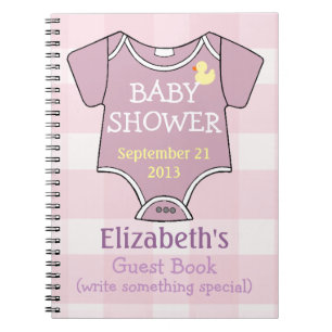 Mauve Shower Guestbook Notebook