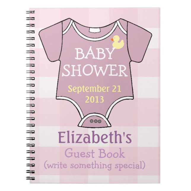 Mauve Shower Guestbook Notebook (Front)