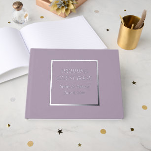 Mauve Simple Stylised Lettering Wedding Guest Book