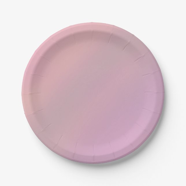 Mauve Soft Blush Pink 80s  Paper Plate (Front)