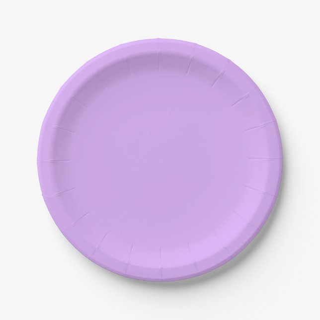 Mauve Solid Colour Paper Plate (Front)