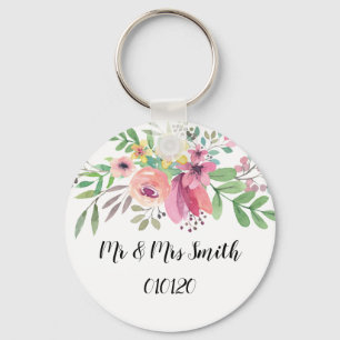 Mauve Sprig Wedding Favour Key ring