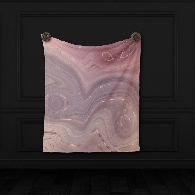 Mauve Strata | Dusty Pink and Rose Gold Agate Fleece Blanket (Creator Uploaded)