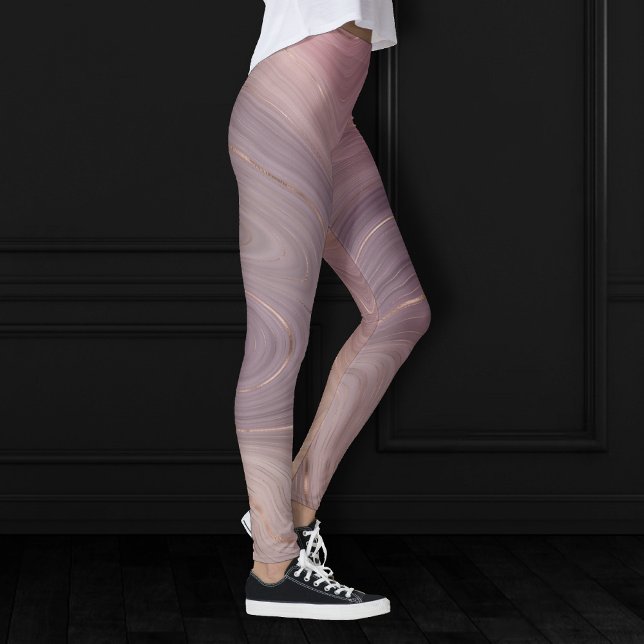 Mauve Strata | Dusty Pink and Rose Gold Agate Leggings (Creator Uploaded)