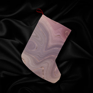 Mauve Strata   Dusty Pink and Rose Gold Agate Small Christmas Stocking