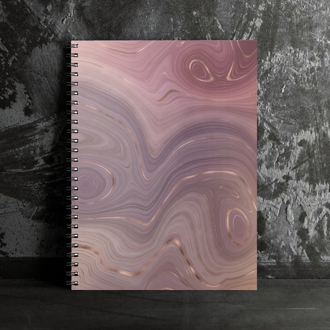 Mauve Strata | Dusty Pink Rose Gold Grey Agate Notebook (Creator Uploaded)