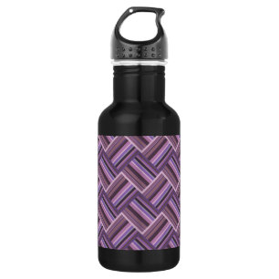 Mauve stripes diagonal weave pattern 532 ml water bottle