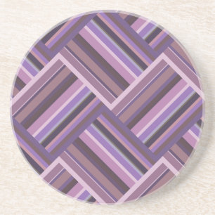 Mauve stripes diagonal weave pattern coaster