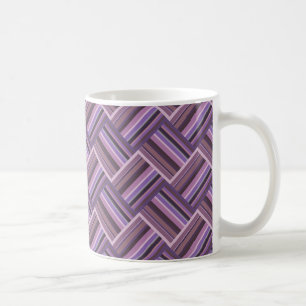Mauve stripes diagonal weave pattern coffee mug