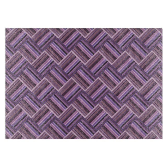 Mauve stripes diagonal weave pattern cutting board (Front)