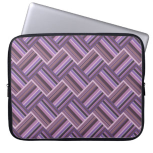 Mauve stripes diagonal weave pattern laptop sleeve