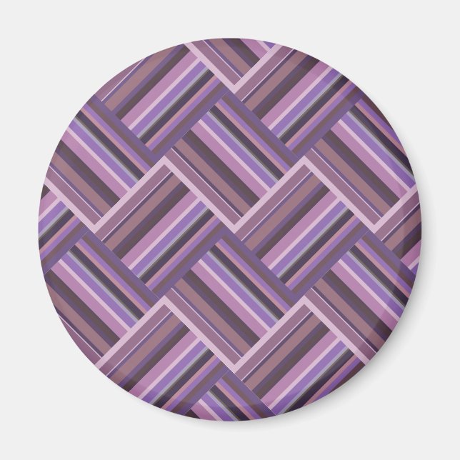 Mauve stripes diagonal weave pattern magnet (Front)