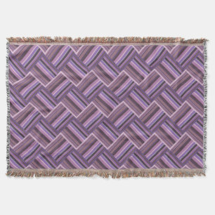 Mauve stripes diagonal weave pattern throw blanket