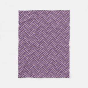 Mauve stripes double weave pattern fleece blanket