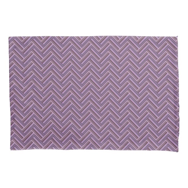 Mauve stripes double weave pattern pillowcase (Front)