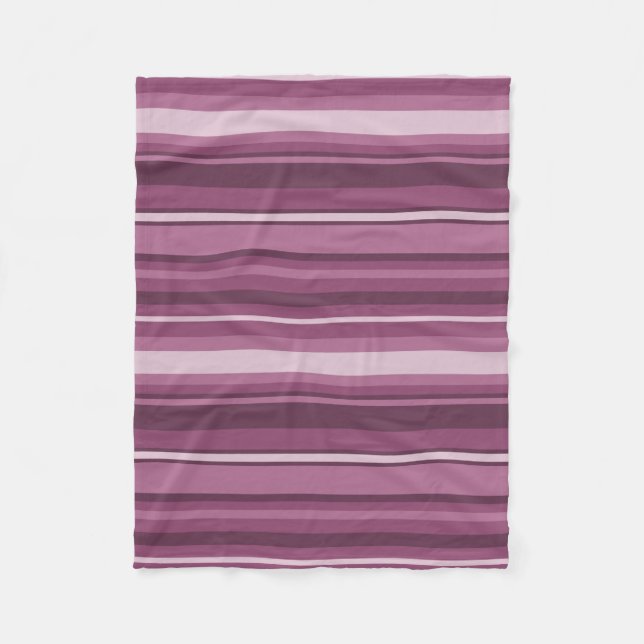 Mauve stripes fleece blanket (Front)