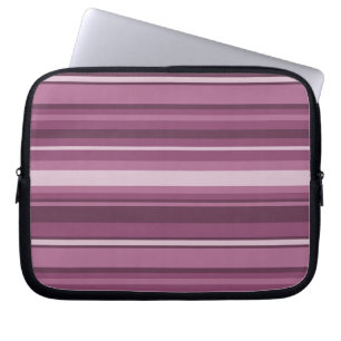 Mauve stripes laptop sleeve