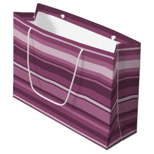 Mauve stripes large gift bag