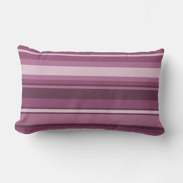 Mauve stripes lumbar cushion (Front)