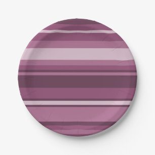 Mauve stripes paper plate