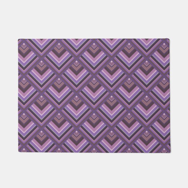 Mauve stripes scale pattern doormat (Front)
