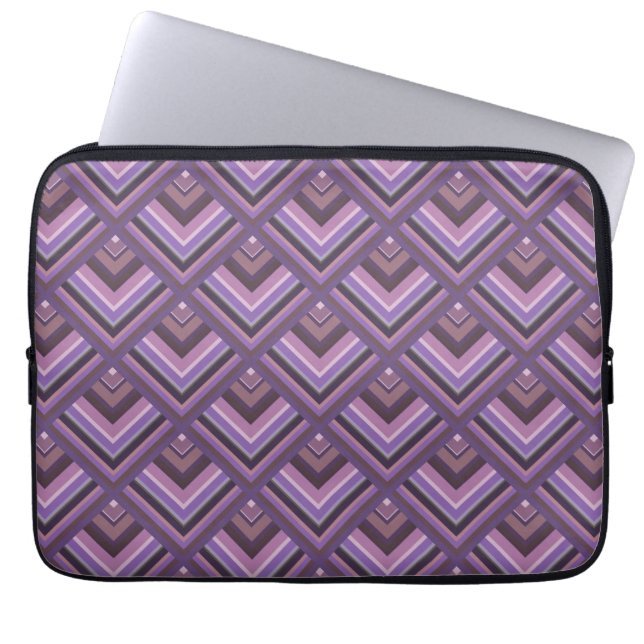 Mauve stripes scale pattern laptop sleeve (Front)