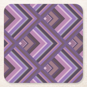 Mauve stripes scale pattern square paper coaster