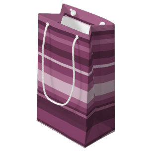 Mauve stripes small gift bag