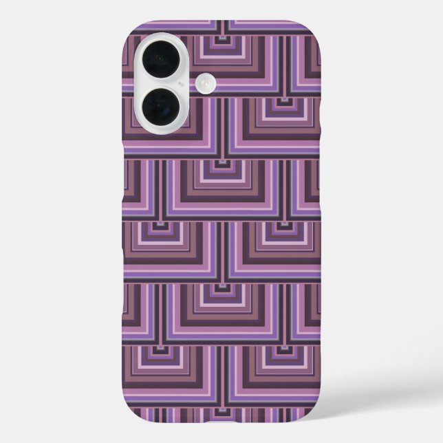 Mauve stripes square scales pattern Case-Mate iPhone case (Back)