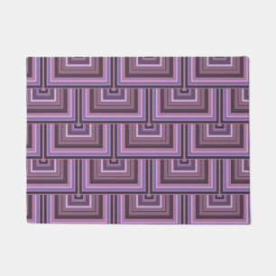 Mauve stripes square scales pattern doormat