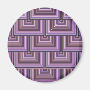 Mauve stripes square scales pattern magnet