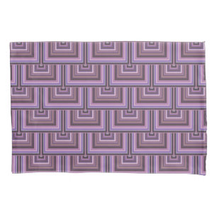 Mauve stripes square scales pattern pillowcase