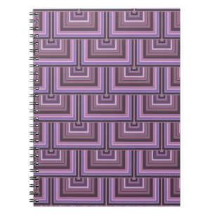 Mauve stripes square scales pattern spiral notebook