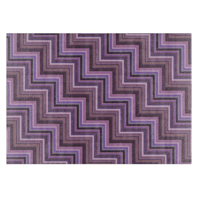 Mauve stripes stairs pattern cutting board (Front)