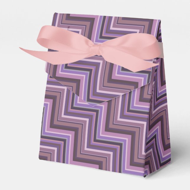 Mauve stripes stairs pattern favour box (Front Side)